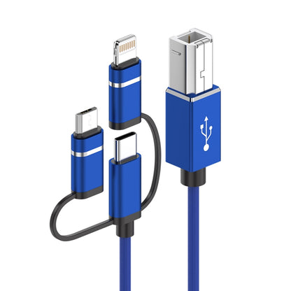 3 in 1 8 Pin, Type-C, Micro USB to USB-B MIDI Instruments Printer Cable, Length: 1m, Length:1m(Blue) - Multifunction Cable by buy2fix | Online Shopping UK | buy2fix