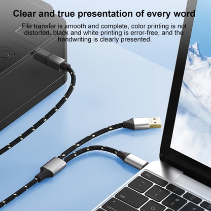 2 in 1 Type-C and USB-A to USB-B MIDI Instruments Printer Cable, Length: 1m, Length:1m(Blue) by buy2fix