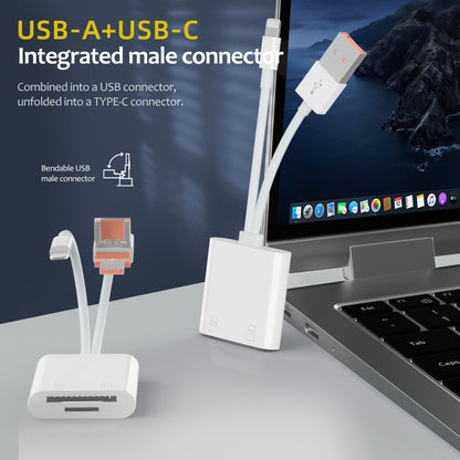 NK-101Y TL Pro USB-C / Type-C, 8 Pin, USB to TF, SD Card Slot Multi-function Card Reader(White) - U Disk & Card Reader by buy2fix | Online Shopping UK | buy2fix