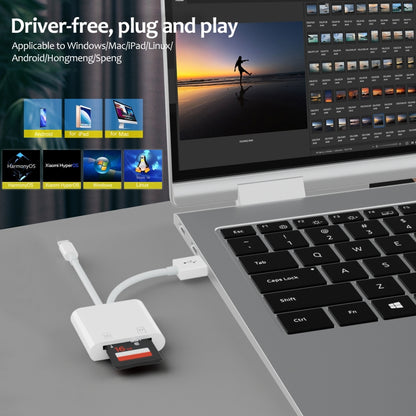 NK-101Y TL Pro USB-C / Type-C, 8 Pin, USB to TF, SD Card Slot Multi-function Card Reader(White) - U Disk & Card Reader by buy2fix | Online Shopping UK | buy2fix