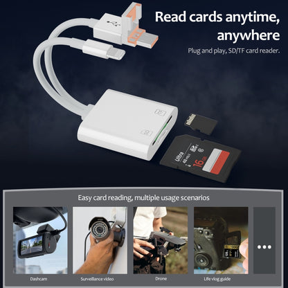 NK-101Y TL Pro USB-C / Type-C, 8 Pin, USB to TF, SD Card Slot Multi-function Card Reader(White) - U Disk & Card Reader by buy2fix | Online Shopping UK | buy2fix