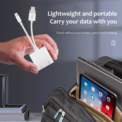 NK-101Y TL Pro USB-C / Type-C, 8 Pin, USB to TF, SD Card Slot Multi-function Card Reader(White) - U Disk & Card Reader by buy2fix | Online Shopping UK | buy2fix