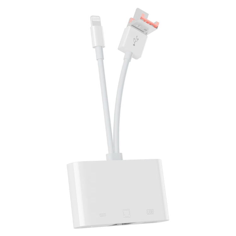 NK-107TL Pro USB-C / Type-C, 8 Pin, USB to 8 Pin, USB, RJ45 Multi-function Adapter(White) - Converter & Adapter by buy2fix | Online Shopping UK | buy2fix