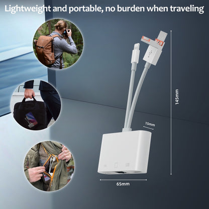 NK-107TL Pro USB-C / Type-C, 8 Pin, USB to 8 Pin, USB, RJ45 Multi-function Adapter(White) - Converter & Adapter by buy2fix | Online Shopping UK | buy2fix