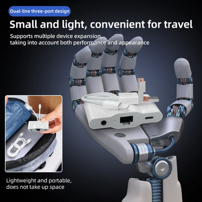 NK-1033TL Pro USB-C / Type-C, 8 Pin, USB to USB-C / Type-C, 2 x USB, RJ45, 3.5mm Multi-function Adapter(White) - Converter & Adapter by buy2fix | Online Shopping UK | buy2fix