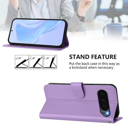 For Google Pixel 10 / 10 Pro Skin Feel Solid Color Leather Phone Case with Lanyard(Lavender Purple) - Google Cases by buy2fix | Online Shopping UK | buy2fix