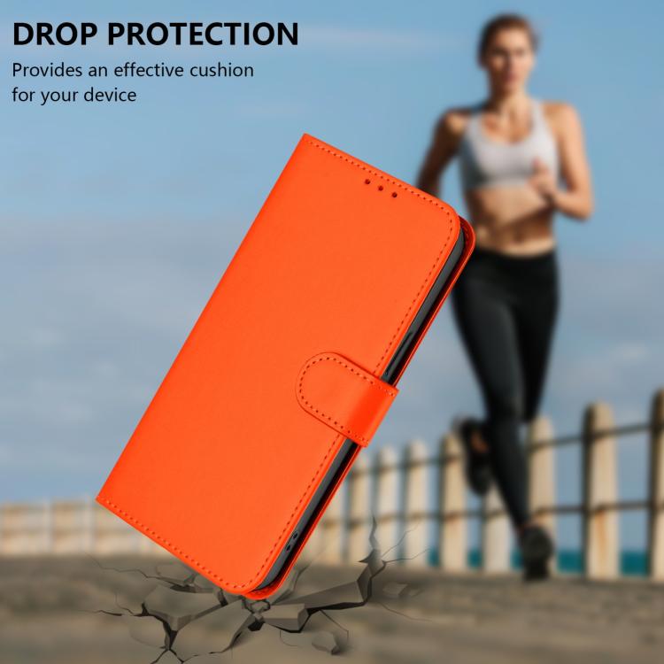 For Google Pixel 10 Pro XL Skin Feel Solid Color Leather Phone Case with Lanyard(Orange) - Google Cases by buy2fix | Online Shopping UK | buy2fix