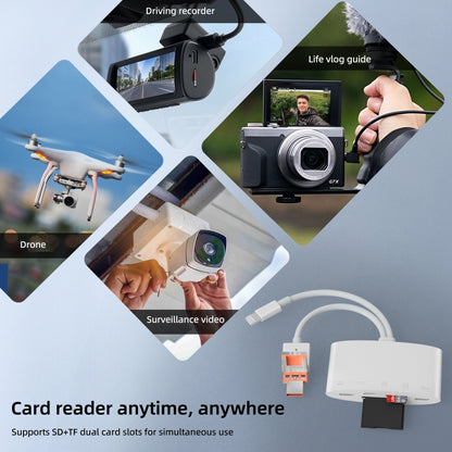 NK-1040TL Pro USB-C / Type-C, 8 Pin, USB to USB-C / Type-C, 8 Pin, Micro USB, TF, SD Card Reader Adapter(White) - U Disk & Card Reader by buy2fix | Online Shopping UK | buy2fix