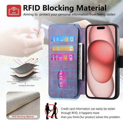 For iPhone 16 Pro Max CaseNeo MagSafe RFID Anti-theft Retro Leather Phone Case(Purple) by CaseNeo