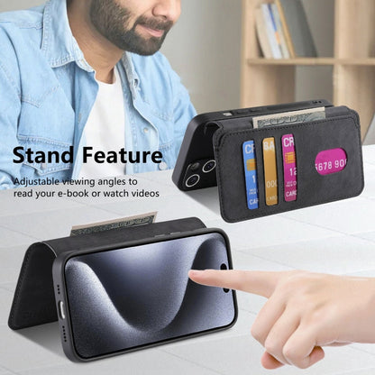 For iPhone 15 Pro Max CaseNeo MagSafe RFID Anti-theft Retro Leather Phone Case(Black) - iPhone 15 Pro Max Cases by CaseNeo | Online Shopping UK | buy2fix