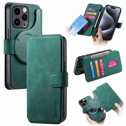 For iPhone 15 Pro Max CaseNeo MagSafe RFID Anti-theft Retro Leather Phone Case(Green) - iPhone 15 Pro Max Cases by CaseNeo | Online Shopping UK | buy2fix