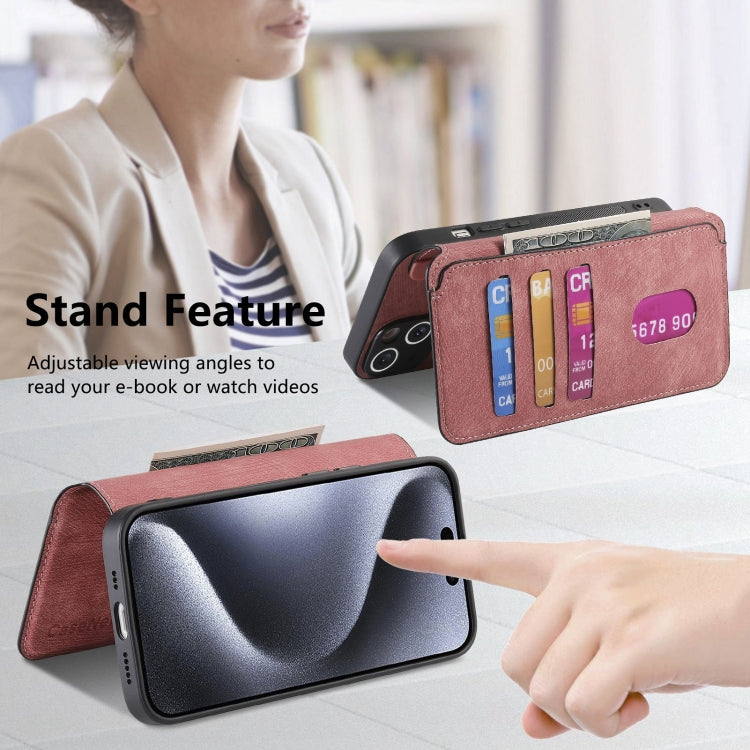 For iPhone 15 Pro Max CaseNeo MagSafe RFID Anti-theft Retro Leather Phone Case(Pink) - iPhone 15 Pro Max Cases by CaseNeo | Online Shopping UK | buy2fix