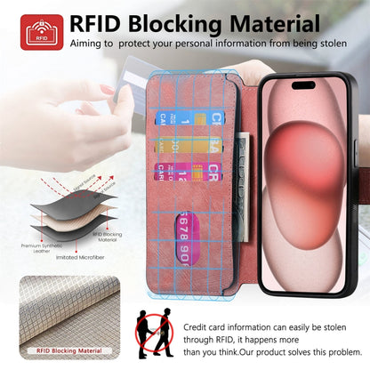 For iPhone 15 Pro Max CaseNeo MagSafe RFID Anti-theft Retro Leather Phone Case(Pink) - iPhone 15 Pro Max Cases by CaseNeo | Online Shopping UK | buy2fix