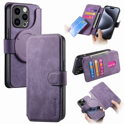 For iPhone 15 Pro Max CaseNeo MagSafe RFID Anti-theft Retro Leather Phone Case(Purple) - iPhone 15 Pro Max Cases by CaseNeo | Online Shopping UK | buy2fix