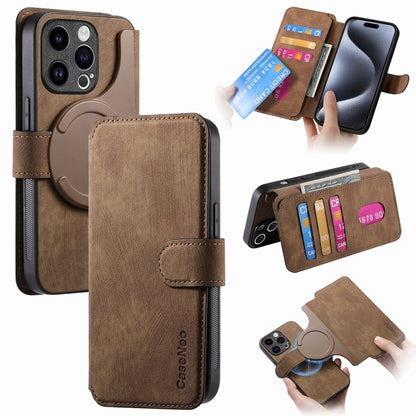 For iPhone 15 Pro CaseNeo MagSafe RFID Anti-theft Retro Leather Phone Case(Brown) - iPhone 15 Pro Cases by CaseNeo | Online Shopping UK | buy2fix
