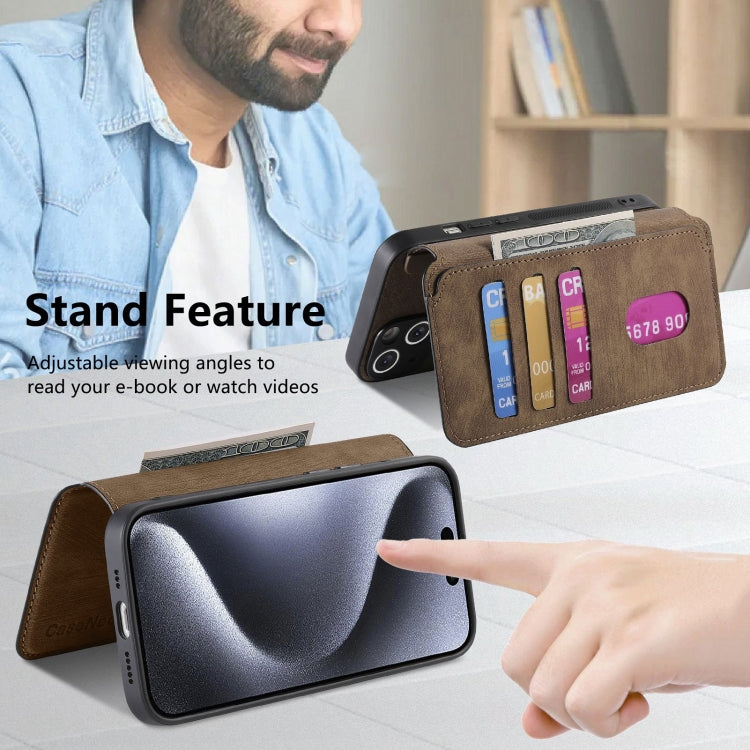 For iPhone 15 Pro CaseNeo MagSafe RFID Anti-theft Retro Leather Phone Case(Brown) - iPhone 15 Pro Cases by CaseNeo | Online Shopping UK | buy2fix