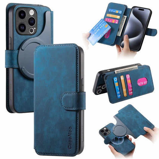 For iPhone 15 Pro CaseNeo MagSafe RFID Anti-theft Retro Leather Phone Case(Blue) - iPhone 15 Pro Cases by CaseNeo | Online Shopping UK | buy2fix