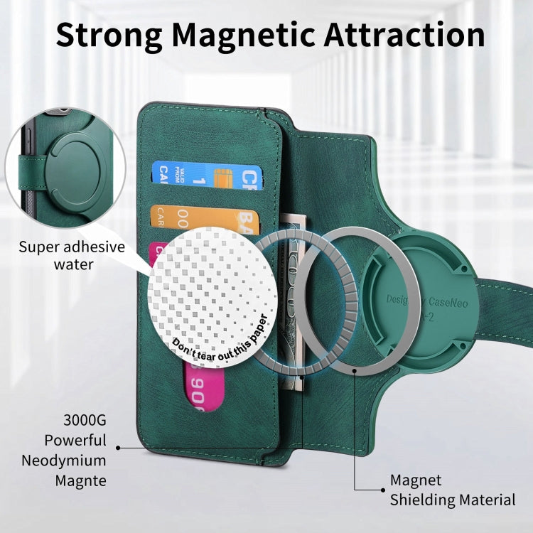 For iPhone 15 Pro CaseNeo MagSafe RFID Anti-theft Retro Leather Phone Case(Green) - iPhone 15 Pro Cases by CaseNeo | Online Shopping UK | buy2fix