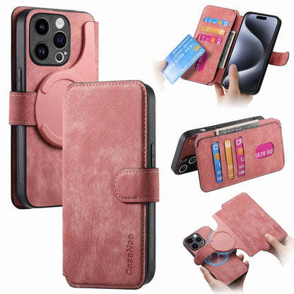 For iPhone 15 Pro CaseNeo MagSafe RFID Anti-theft Retro Leather Phone Case(Pink) - iPhone 15 Pro Cases by CaseNeo | Online Shopping UK | buy2fix