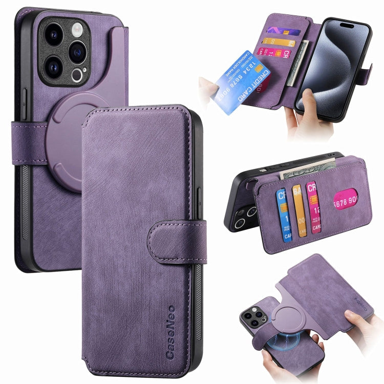 For iPhone 15 Pro CaseNeo MagSafe RFID Anti-theft Retro Leather Phone Case(Purple) - iPhone 15 Pro Cases by CaseNeo | Online Shopping UK | buy2fix