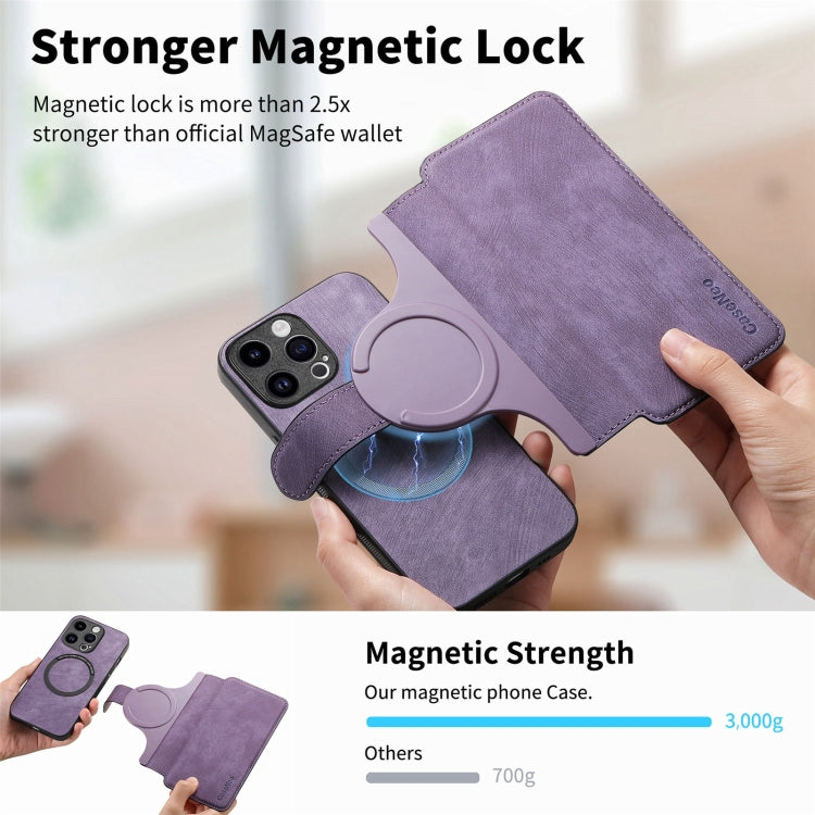 For iPhone 15 Pro CaseNeo MagSafe RFID Anti-theft Retro Leather Phone Case(Purple) - iPhone 15 Pro Cases by CaseNeo | Online Shopping UK | buy2fix