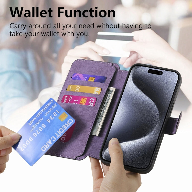 For iPhone 15 Pro CaseNeo MagSafe RFID Anti-theft Retro Leather Phone Case(Purple) - iPhone 15 Pro Cases by CaseNeo | Online Shopping UK | buy2fix