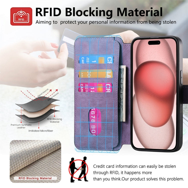 For iPhone 15 Pro CaseNeo MagSafe RFID Anti-theft Retro Leather Phone Case(Purple) - iPhone 15 Pro Cases by CaseNeo | Online Shopping UK | buy2fix