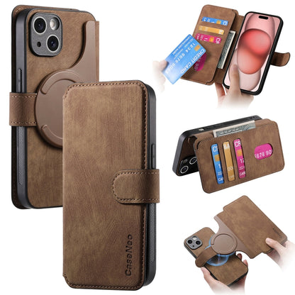 For iPhone 15 Plus CaseNeo MagSafe RFID Anti-theft Retro Leather Phone Case(Brown) - iPhone 15 Plus Cases by CaseNeo | Online Shopping UK | buy2fix