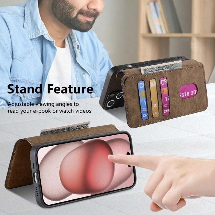 For iPhone 15 Plus CaseNeo MagSafe RFID Anti-theft Retro Leather Phone Case(Brown) - iPhone 15 Plus Cases by CaseNeo | Online Shopping UK | buy2fix