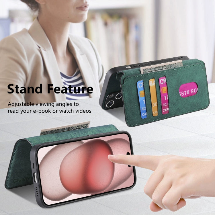 For iPhone 15 Plus CaseNeo MagSafe RFID Anti-theft Retro Leather Phone Case(Green) - iPhone 15 Plus Cases by CaseNeo | Online Shopping UK | buy2fix