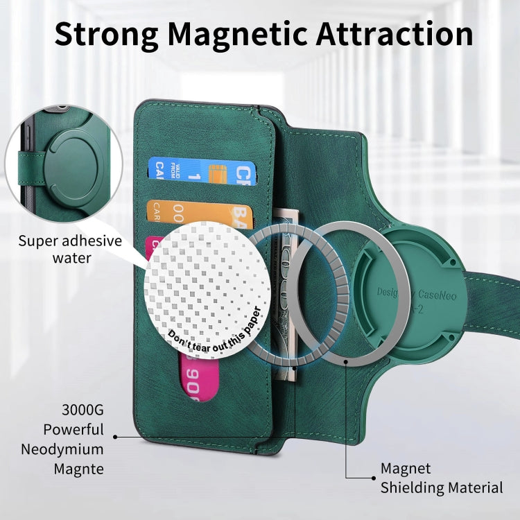 For iPhone 15 Plus CaseNeo MagSafe RFID Anti-theft Retro Leather Phone Case(Green) - iPhone 15 Plus Cases by CaseNeo | Online Shopping UK | buy2fix