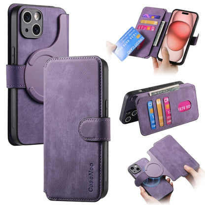 For iPhone 15 Plus CaseNeo MagSafe RFID Anti-theft Retro Leather Phone Case(Purple) - iPhone 15 Plus Cases by CaseNeo | Online Shopping UK | buy2fix