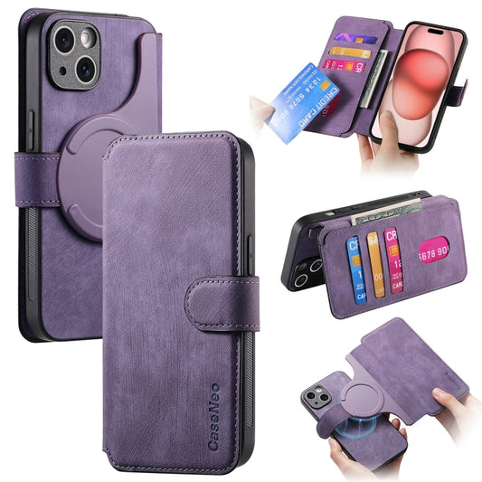 For iPhone 15 Plus CaseNeo MagSafe RFID Anti-theft Retro Leather Phone Case(Purple) - iPhone 15 Plus Cases by CaseNeo | Online Shopping UK | buy2fix
