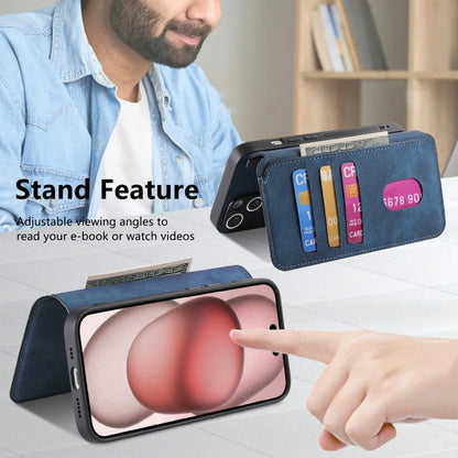 For iPhone 15 CaseNeo MagSafe RFID Anti-theft Retro Leather Phone Case(Blue) - iPhone 15 Cases by CaseNeo | Online Shopping UK | buy2fix