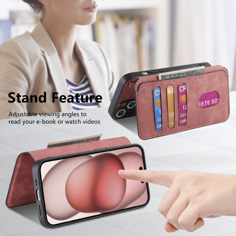 For iPhone 15 CaseNeo MagSafe RFID Anti-theft Retro Leather Phone Case(Pink) - iPhone 15 Cases by CaseNeo | Online Shopping UK | buy2fix