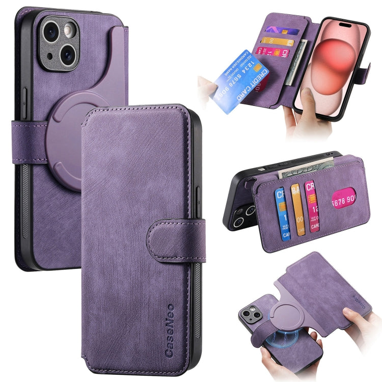 For iPhone 15 CaseNeo MagSafe RFID Anti-theft Retro Leather Phone Case(Purple) - iPhone 15 Cases by CaseNeo | Online Shopping UK | buy2fix
