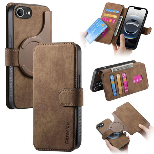 For iPhone 16e CaseNeo MagSafe RFID Anti-theft Retro Leather Phone Case(Brown) - iPhone 16e Cases by CaseNeo | Online Shopping UK | buy2fix