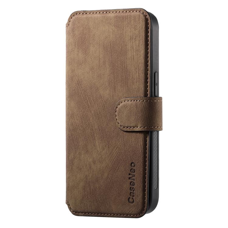 For iPhone 16e CaseNeo MagSafe RFID Anti-theft Retro Leather Phone Case(Brown) - iPhone 16e Cases by CaseNeo | Online Shopping UK | buy2fix