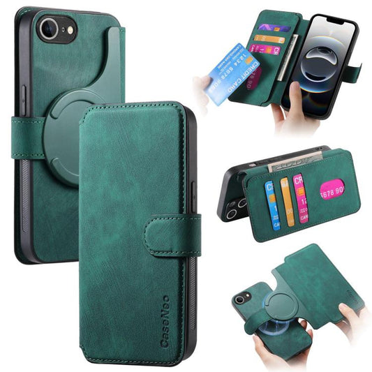 For iPhone 16e CaseNeo MagSafe RFID Anti-theft Retro Leather Phone Case(Green) - iPhone 16e Cases by CaseNeo | Online Shopping UK | buy2fix