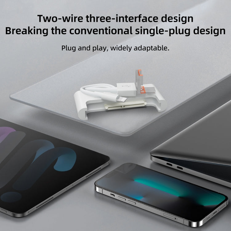 NK-1046TL Pro USB-C / Type-C, 8 Pin, USB to USB-C / Type-C, USB, SATA Interface Multi-function Adapter(White) - Converter & Adapter by buy2fix | Online Shopping UK | buy2fix