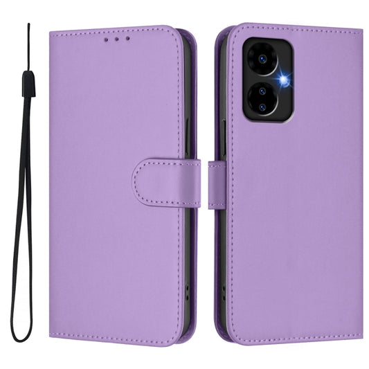 For Boost MobIle Celero 5G 2024 / 3 5G Skin Feel Solid Color Leather Phone Case with Lanyard(Lavender Purple) by buy2fix