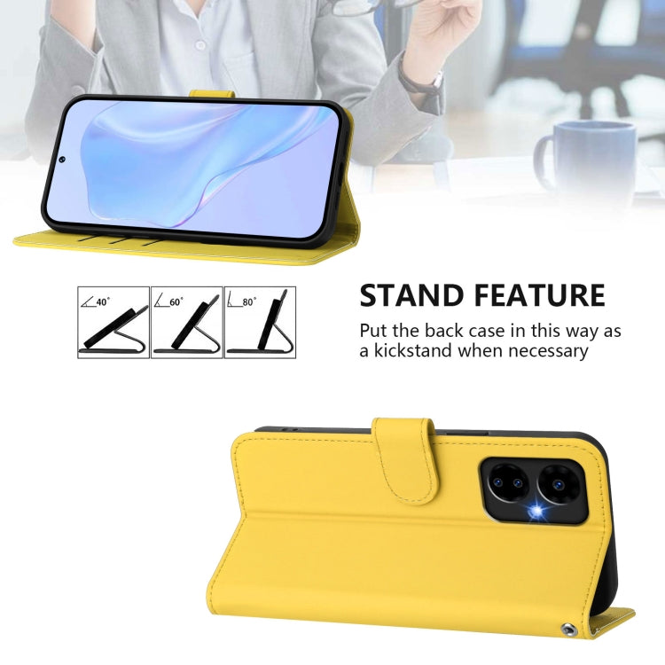 For Boost MobIle Celero 5G 2024 / 3 5G Skin Feel Solid Color Leather Phone Case with Lanyard(Lemon Yellow) - More Brand by buy2fix | Online Shopping UK | buy2fix