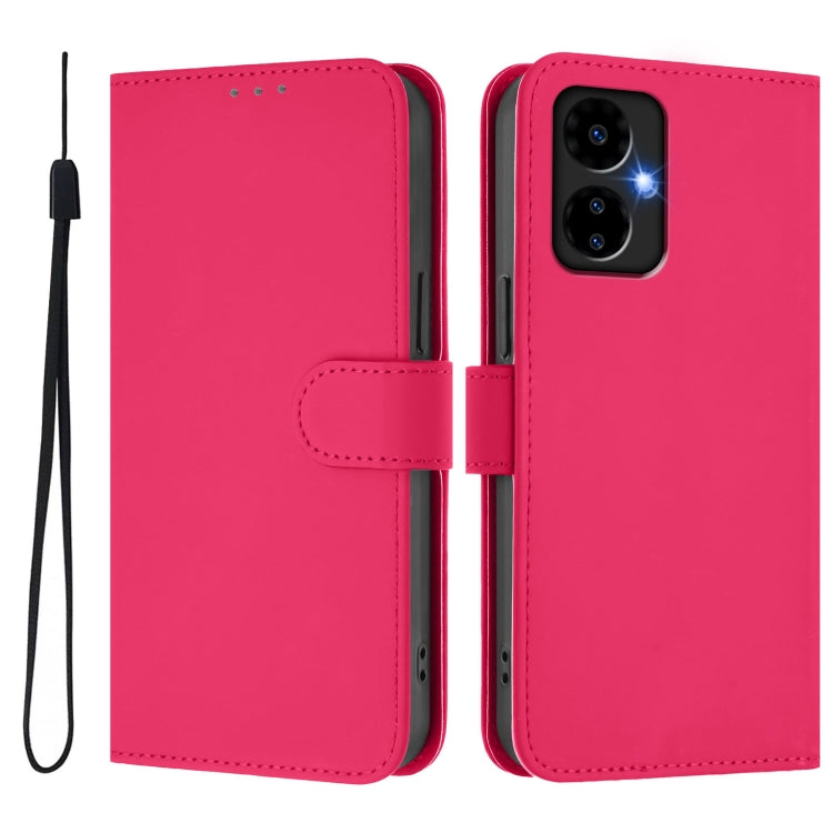 For Boost MobIle Celero 5G 2024 / 3 5G Skin Feel Solid Color Leather Phone Case with Lanyard(Rose Red) - More Brand by buy2fix | Online Shopping UK | buy2fix