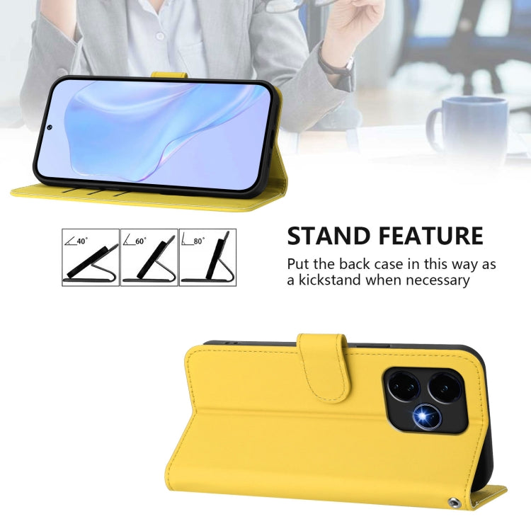 For Boost MobIle Celero 5G+ 2024 / 3+ 5G Skin Feel Solid Color Leather Phone Case with Lanyard(Lemon Yellow) - More Brand by buy2fix | Online Shopping UK | buy2fix