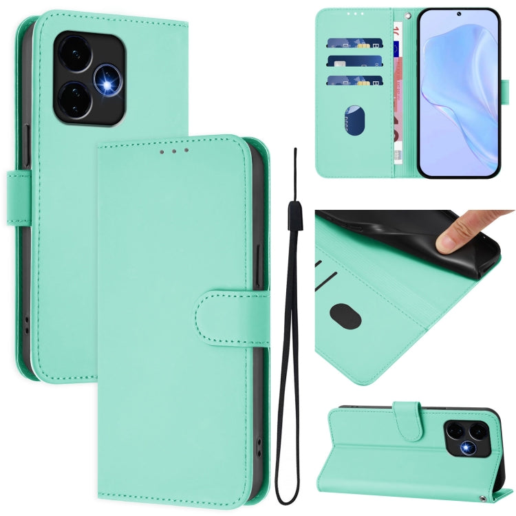 For Boost MobIle Celero 5G+ 2024 / 3+ 5G Skin Feel Solid Color Leather Phone Case with Lanyard(Mint Green) - More Brand by buy2fix | Online Shopping UK | buy2fix