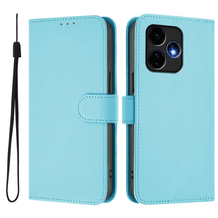 For Boost MobIle Celero 5G+ 2024 / 3+ 5G Skin Feel Solid Color Leather Phone Case with Lanyard(Sky Blue) - More Brand by buy2fix | Online Shopping UK | buy2fix