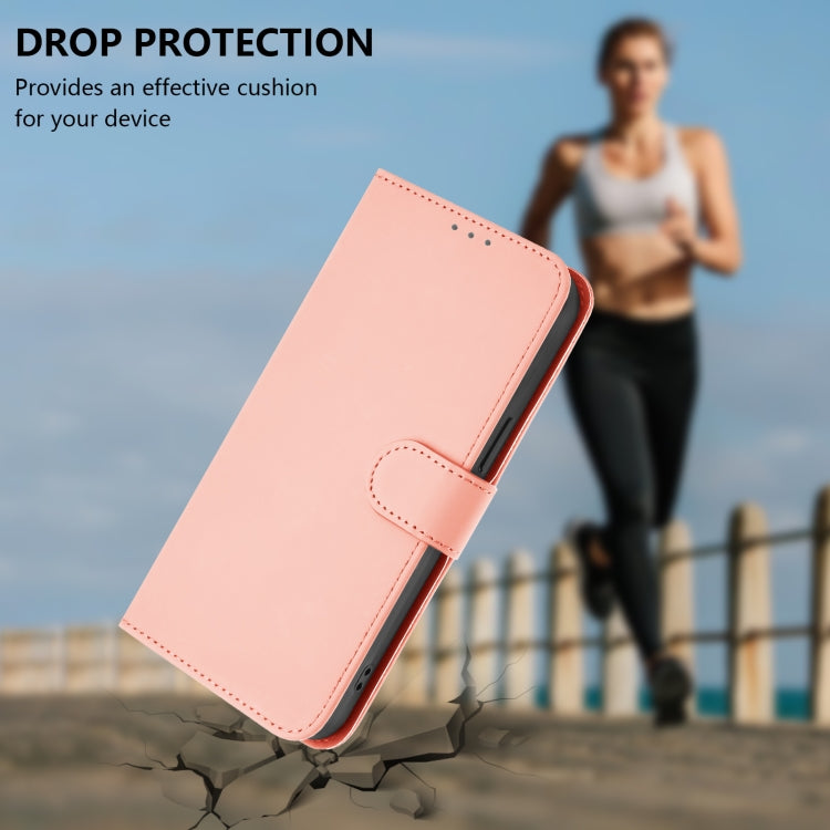 For Nothing CMF Phone 1 Skin Feel Solid Color Leather Phone Case with Lanyard(Pink) - Nothing Cases by buy2fix | Online Shopping UK | buy2fix