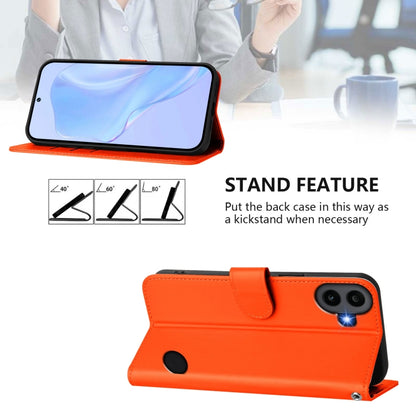 For Nothing CMF Phone 1 Skin Feel Solid Color Leather Phone Case with Lanyard(Orange) - Nothing Cases by buy2fix | Online Shopping UK | buy2fix