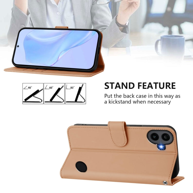 For Nothing CMF Phone 1 Skin Feel Solid Color Leather Phone Case with Lanyard(Nude) - Nothing Cases by buy2fix | Online Shopping UK | buy2fix