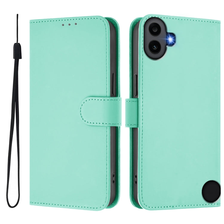 For Nothing CMF Phone 1 Skin Feel Solid Color Leather Phone Case with Lanyard(Mint Green) - Nothing Cases by buy2fix | Online Shopping UK | buy2fix